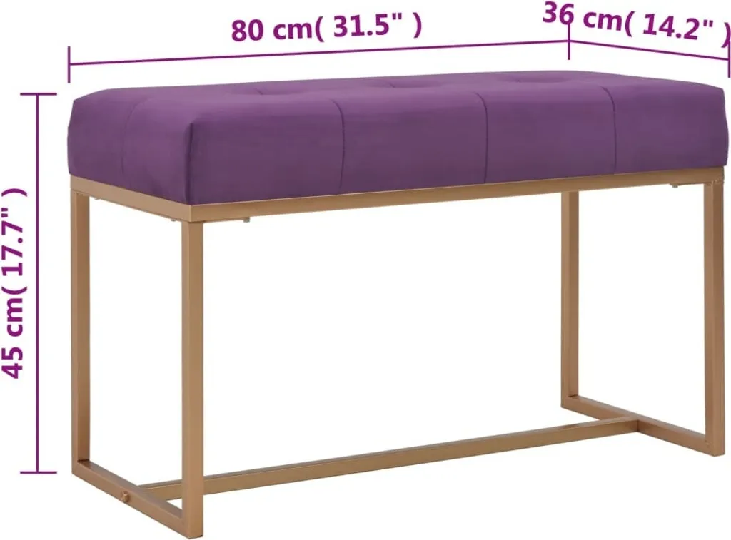 Banc 80 cm Lila Velvet - Solution Assise Compacte et Décorative - 5