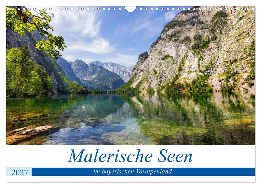 Malerische Seen im bayerischen Voralpenland (Wandkalender 2027 DIN A3 quer), CALVENDO Monatskalender