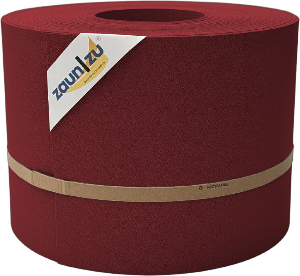 Sichtschutzstreifen zaun|zu PREMIUM 35m Rolle PP Zaunblende für Doppelstabzaun Bordeauxrot, 35m