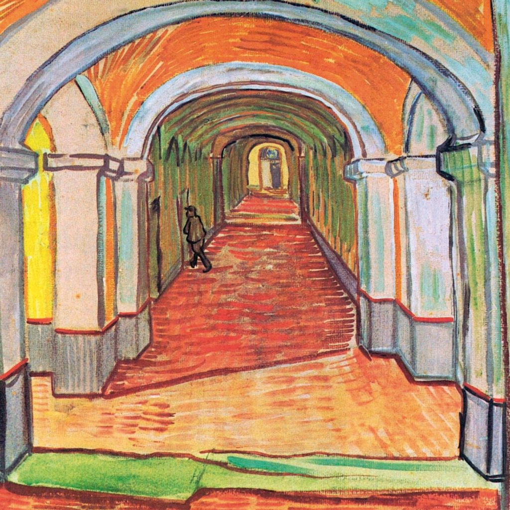 Vincent Van Gogh Kunstdruck Bild - Korridor Im Hospital Saint-Paul, 1889, Detail (40 x 40 cm)