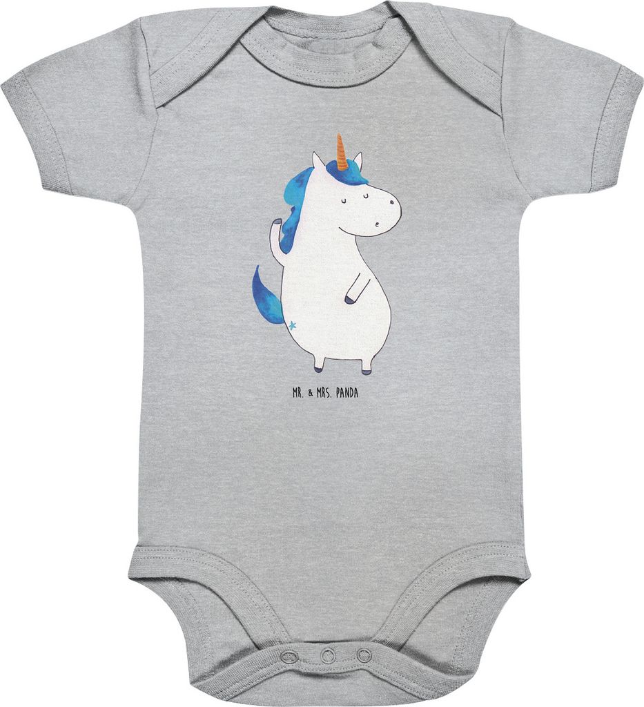 Mr. & Mrs. Panda Babystrampler Einhorn Mann 12. - 18. Monat - Heather Grey - Geschenk, Party, BFF, strampler baumwolle, babykleidung body, Unicorn,...