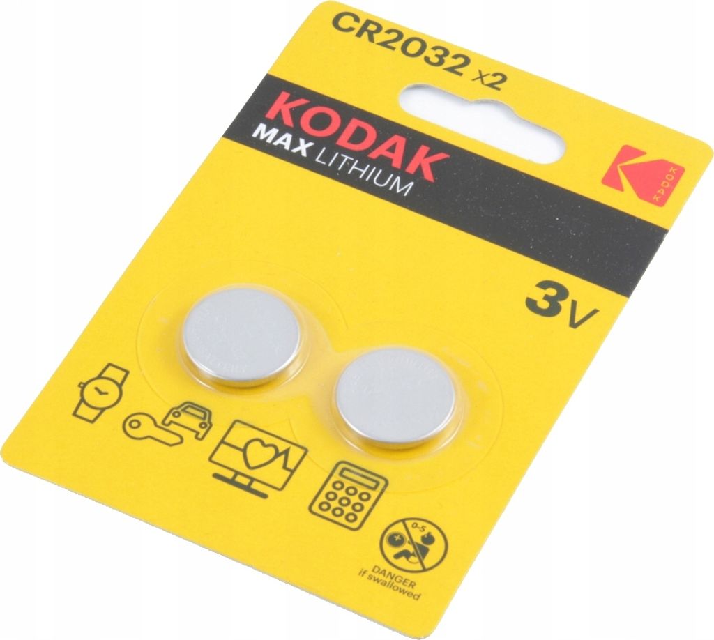 Kodak CR2032, Jednorazowa bateria, CR2032, Lit, 3 V, 2 Zdjęcie produktu 