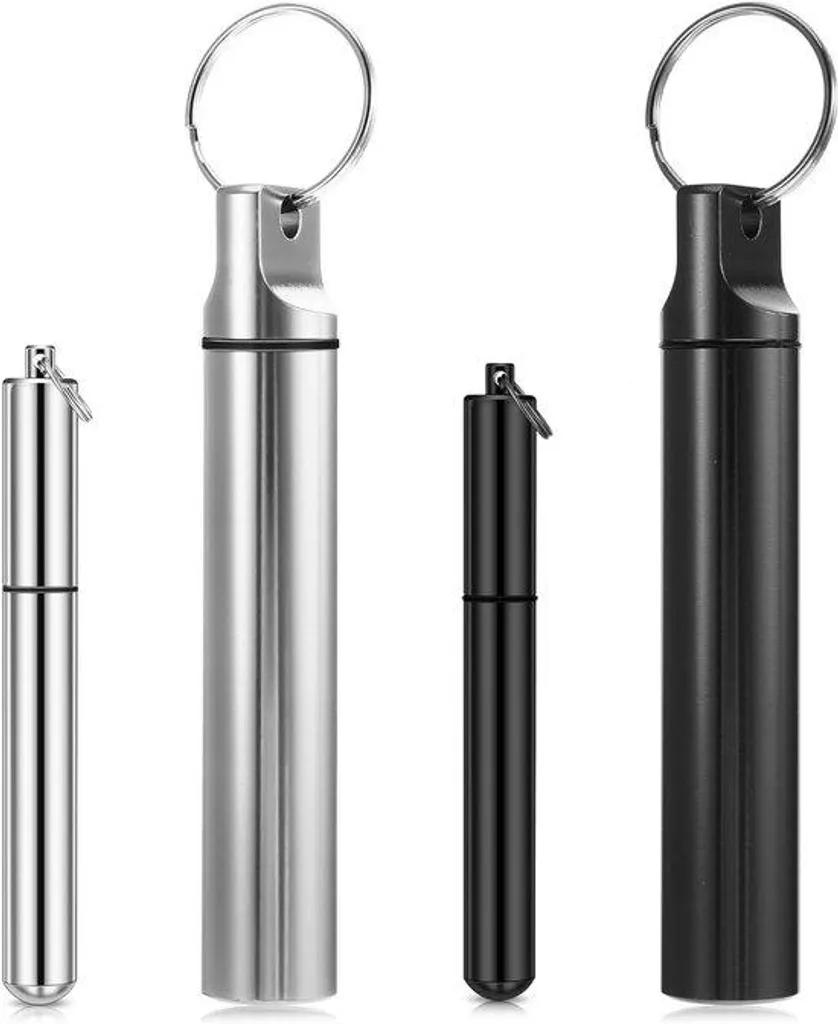 Porte-cure-dents métallique étanche et incassable avec anneau de clé