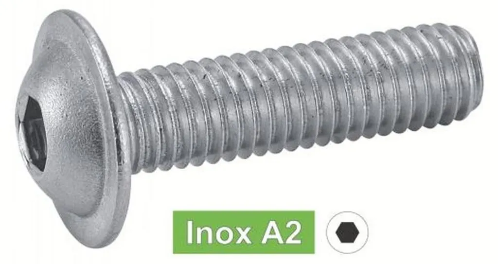 Vis ISO 7380-2 Inox A2 M6x70 mm à Embase Intégrée D-Work Haute Tenue
