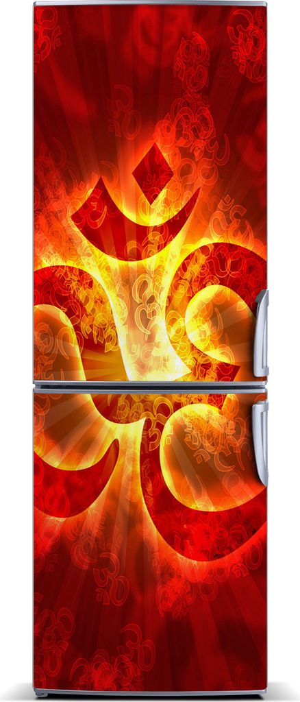 Tulup Kühlschrankdekoration - Magnetmatte - 70 cm x 190 cm - Magnet auf dem Kühlschrank - Brennen Zeichen Om