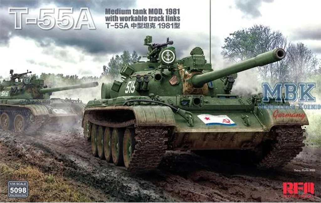 Maquette de char T-55A Mod.1981 RFM5098 à monter échelle 1/35 détaillé