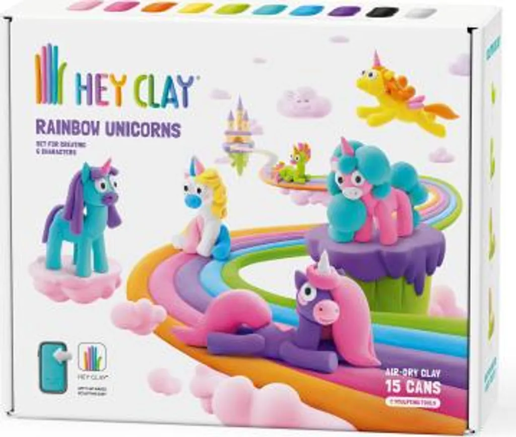 Kit de pâte à modeler HEY CLAY Licornes pour enfants dès 3 ans avec App