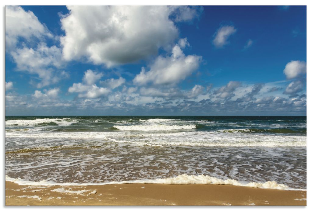 ARTland Wandbild Alu für Innen & Outdoor Meeresblick Strand Paal Größe: 90x60 cm