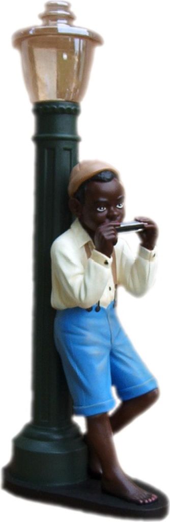 Design Junge mit Mundharmonika Figur Statue Skulptur Figuren Skulpturen 7078 Neu