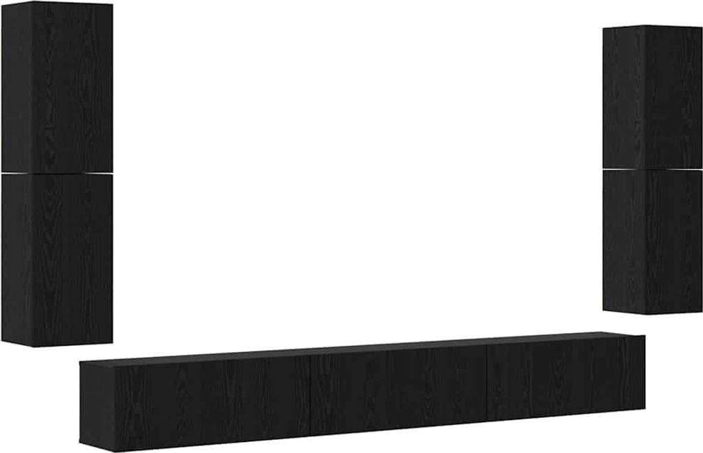 vidaXL TV-Einheiten 4 pcs Schwarz Eichen-Optik Holzwerkstoff