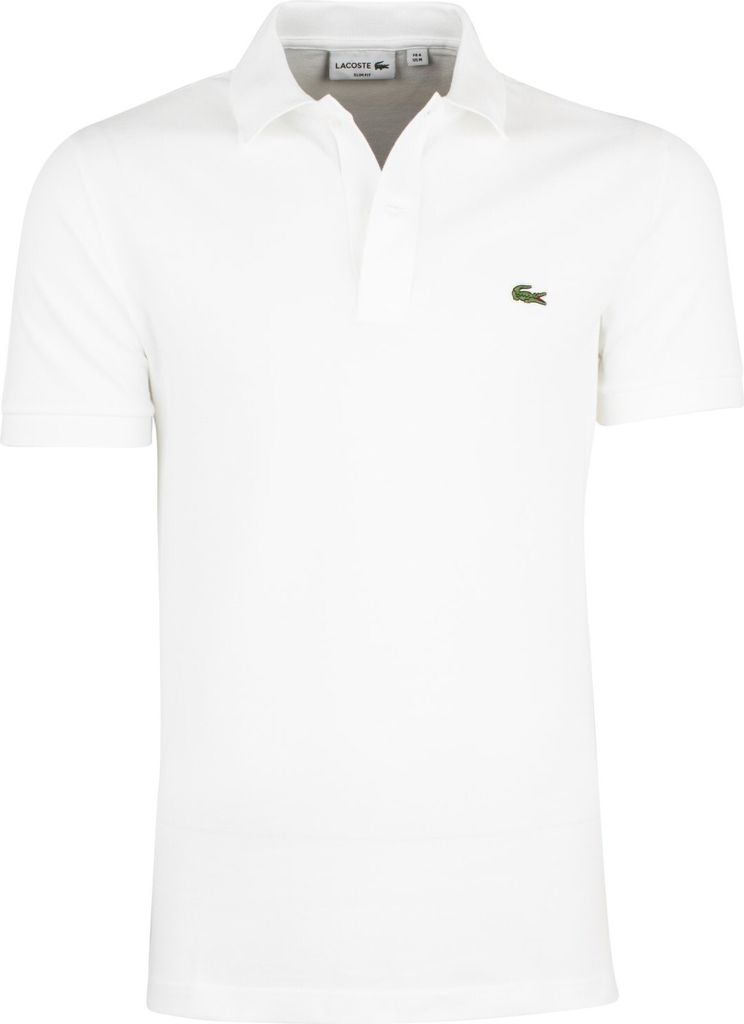 Lacoste Polo Slim Fit biały jednokolorowy bawełna Zdjęcie produktu 