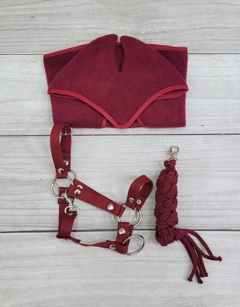 Licol bordeaux ajustable Hobby Horse A3 - Sangle résistante et design - 2
