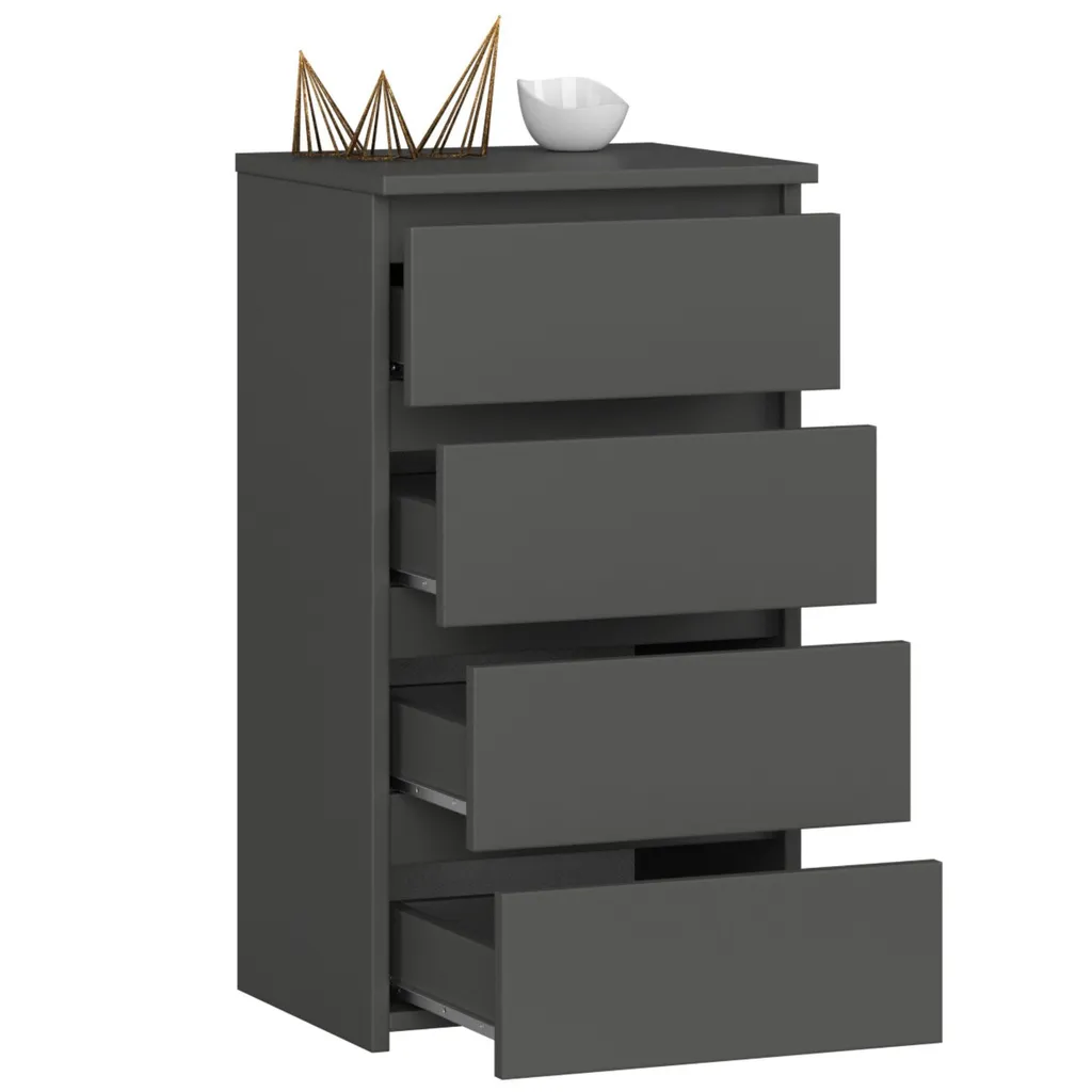 Buffet avec 4 tiroirs gris graphite meuble de rangement gain de place - 2
