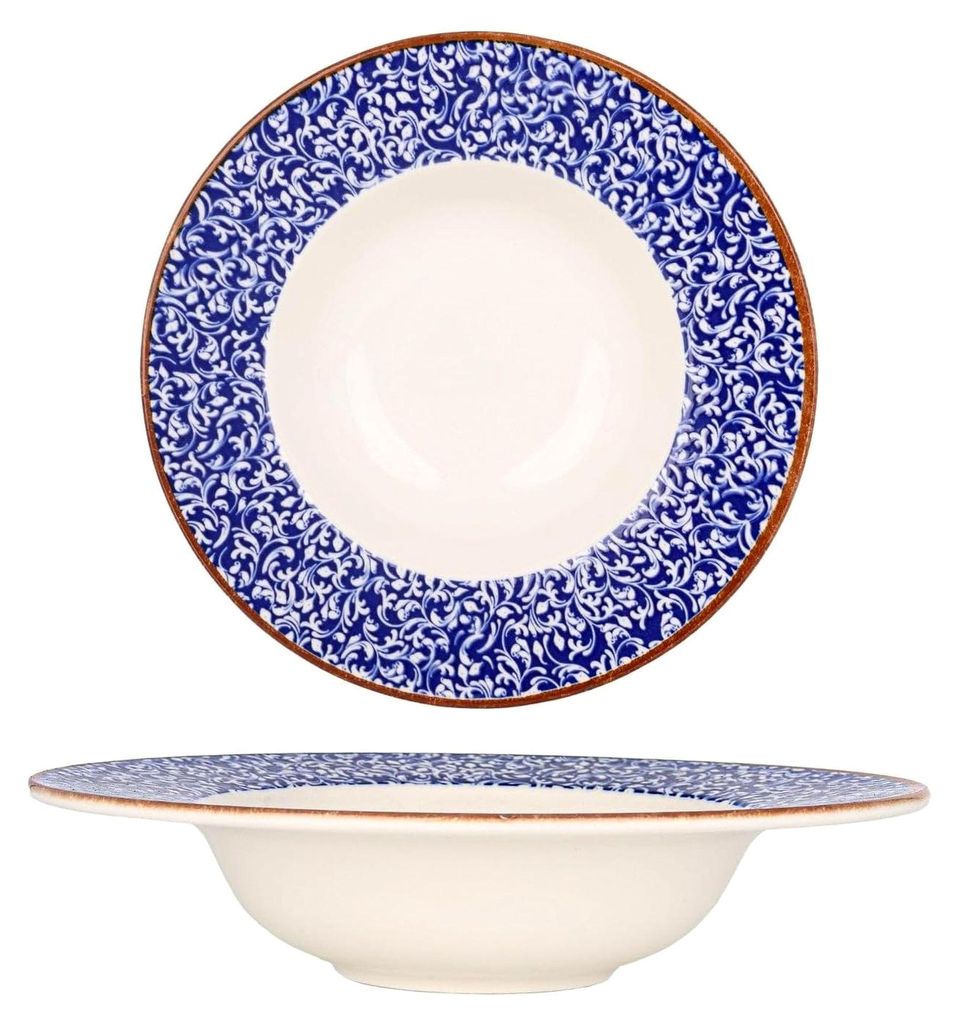 Pasta Teller - Edera Cobalt - Porzellan - 25 cm (400cc) - 2er Set