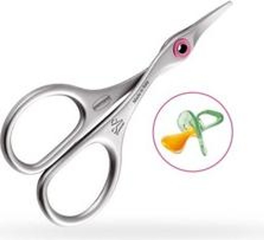 Premax Ringlock Babynagelschere - 9,5cm - Edelstahl - Pink - Speziell für Kinder geeignet