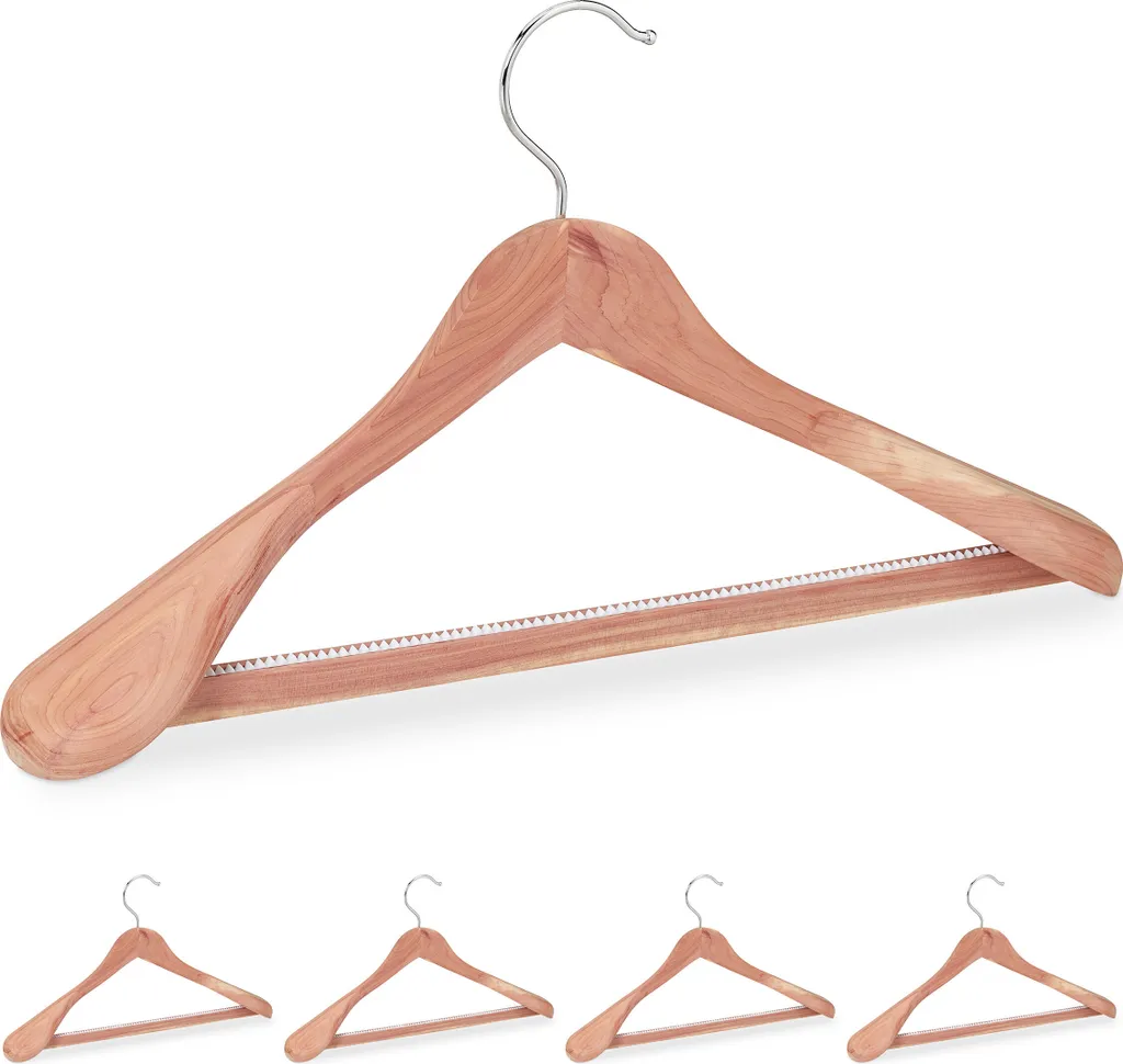 Cintres en Bois de Cèdre pour Costumes et Vestes, Protection du Dressing
