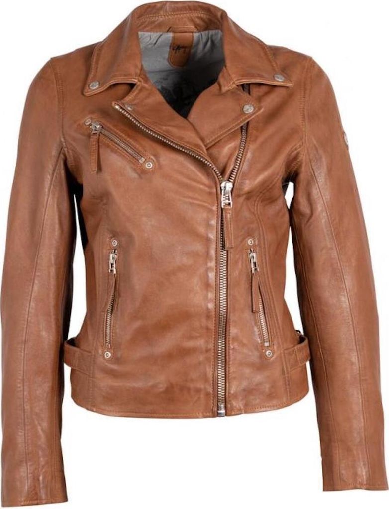 Gipsy - Damen Lederjacke Bikerjacke Lammnappa cognac : XS