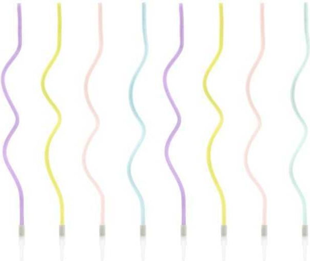 Candele per torta Kudrlinka, mix, 8pz Party Deco Immagine del prodotto 