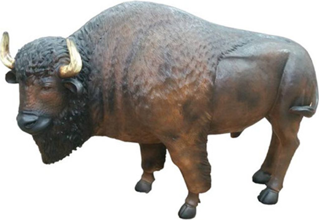Bison Lebensgroße Figur Dekoration Statuen Skulptur Garten Deko Figuren 90cm neu
