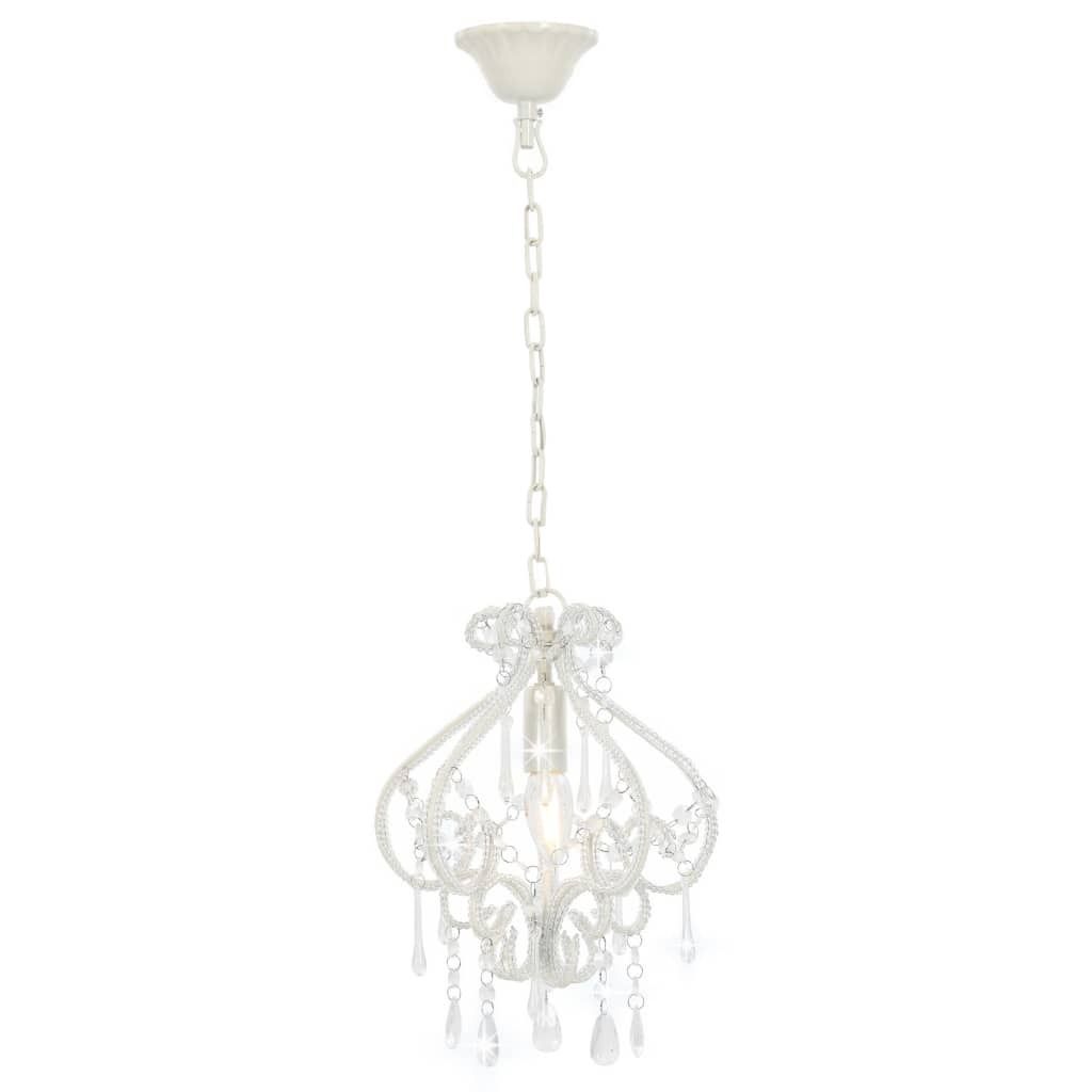 vidaXL Plafonnier avec perles blanc rond E14 Image du produit 