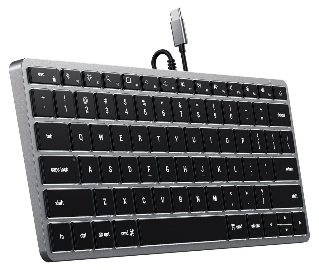 Satechi Slim W1 USB-C Wired Toetsenbord - QWERTY - Grijs Productafbeelding 