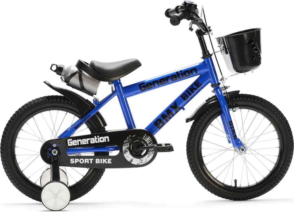 Vélo enfant BMX 16 pouces bleu stable et sûr pour apprendre sans crainte