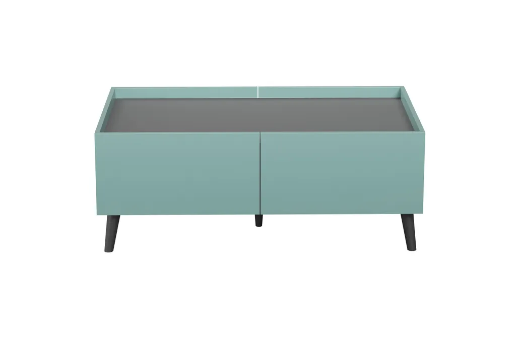 Table Basse de Salon Melton en Coloris Gris et Bleu, Style Contemporain