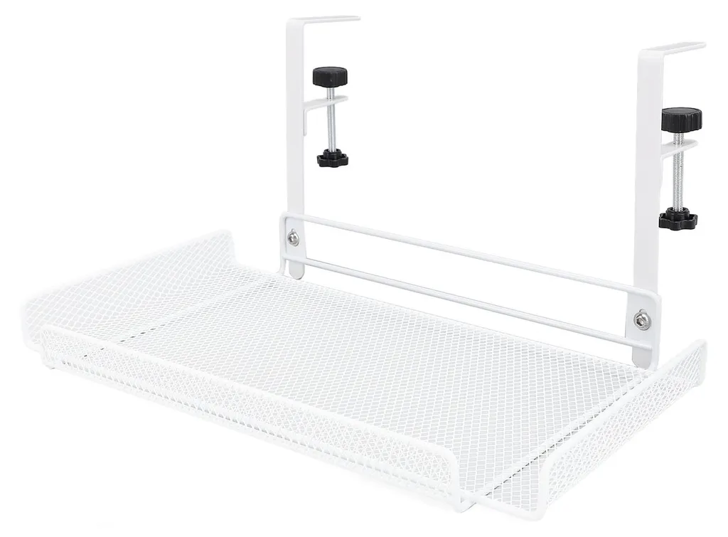 Gestionnaire de câbles à pince blanc pour bureau avec support router - 2