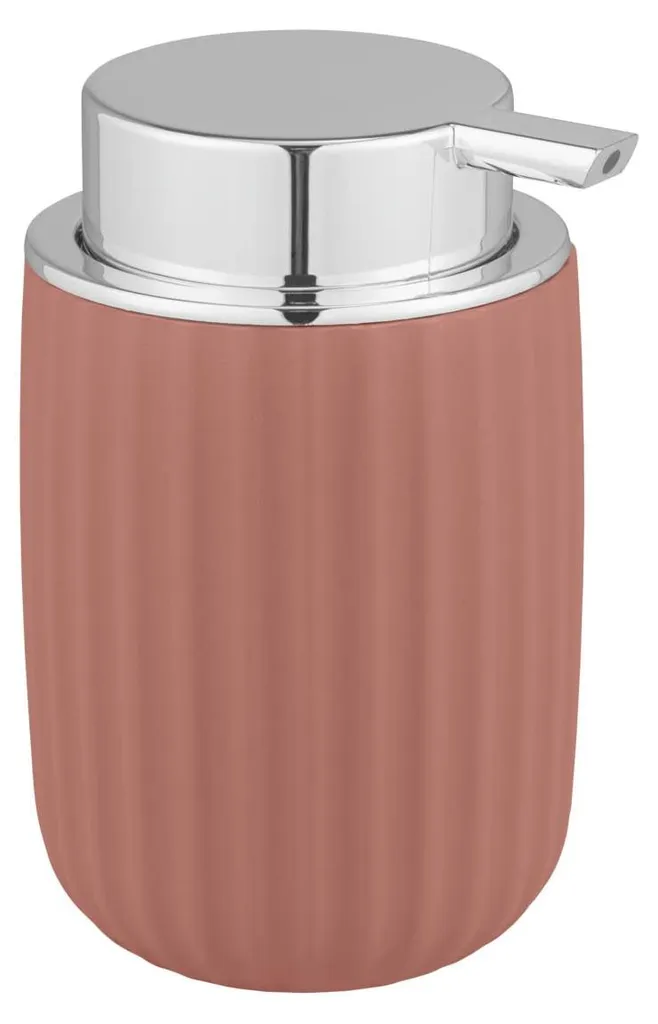 Accessoire de salle de bain : distributeur savon liquide rose 250 ml