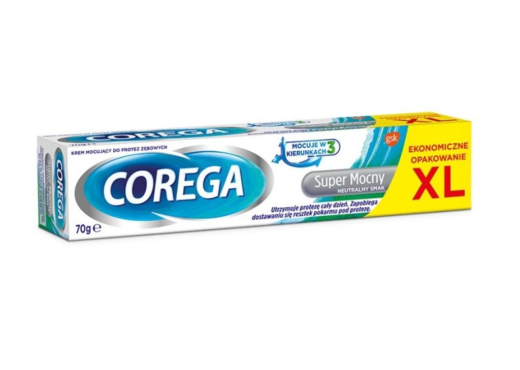 Corega Krem do protez Super Mocny Neutralny Smak 70 g Zdjęcie produktu 