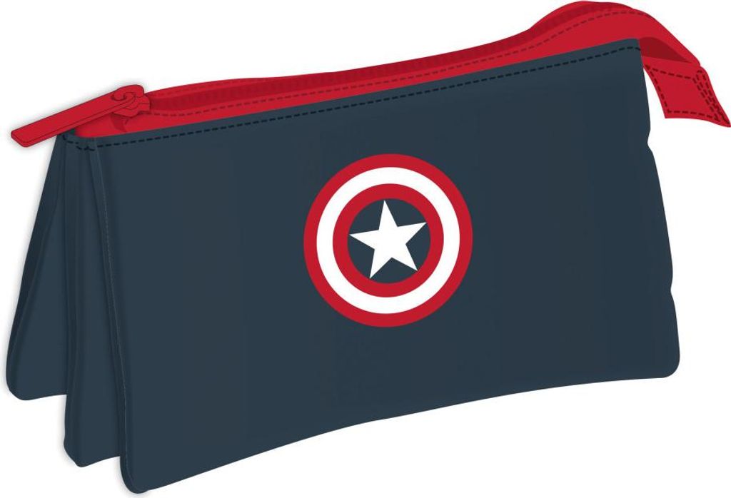 Trousse multi poches - Avengers Logo Captain America- 21x11 cm