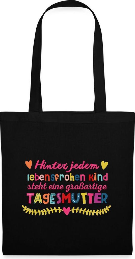 Spreadshirt Großartige Tagesmutter Abschiedsgeschenk Spruch Stoffbeutel, One size, Schwarz