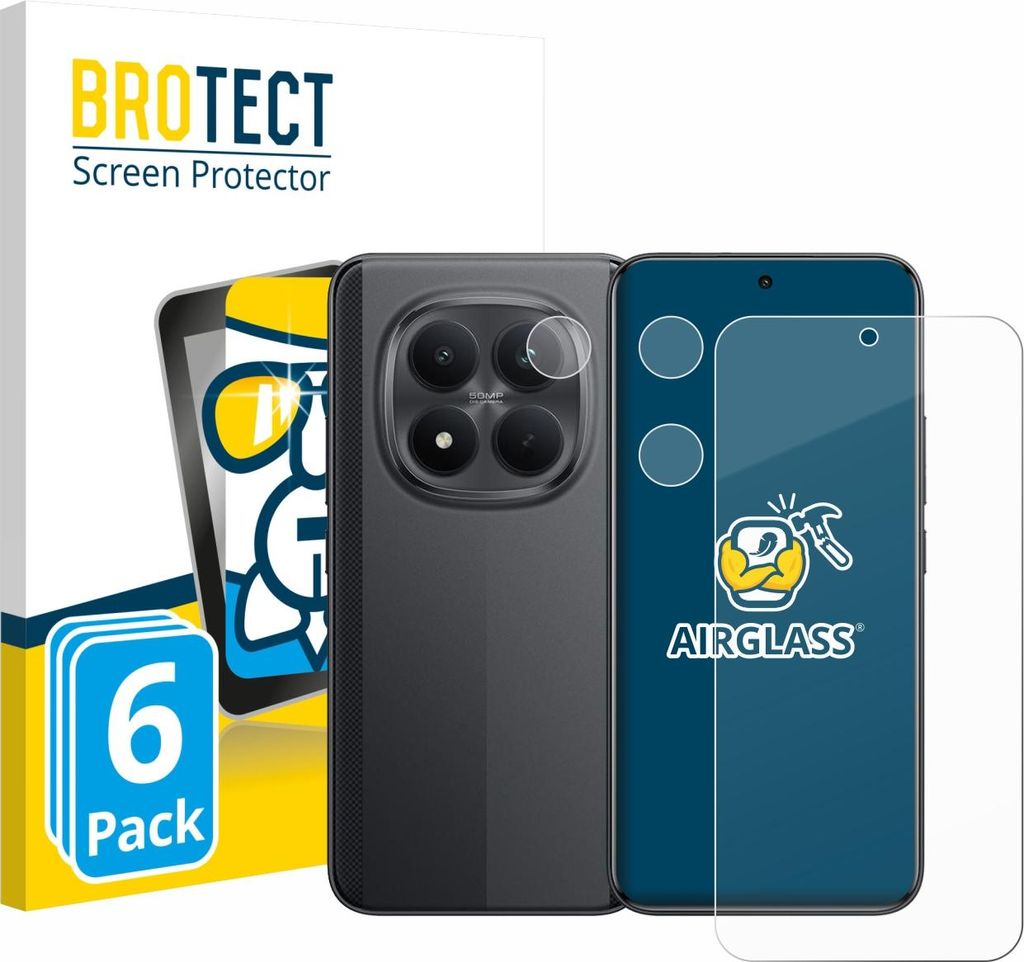 6x BROTECT Schutzglas für Xiaomi Poco M8 Pro (Display+Kamera) Schutzfolie Panzer Folie Glas Display Schutz klar