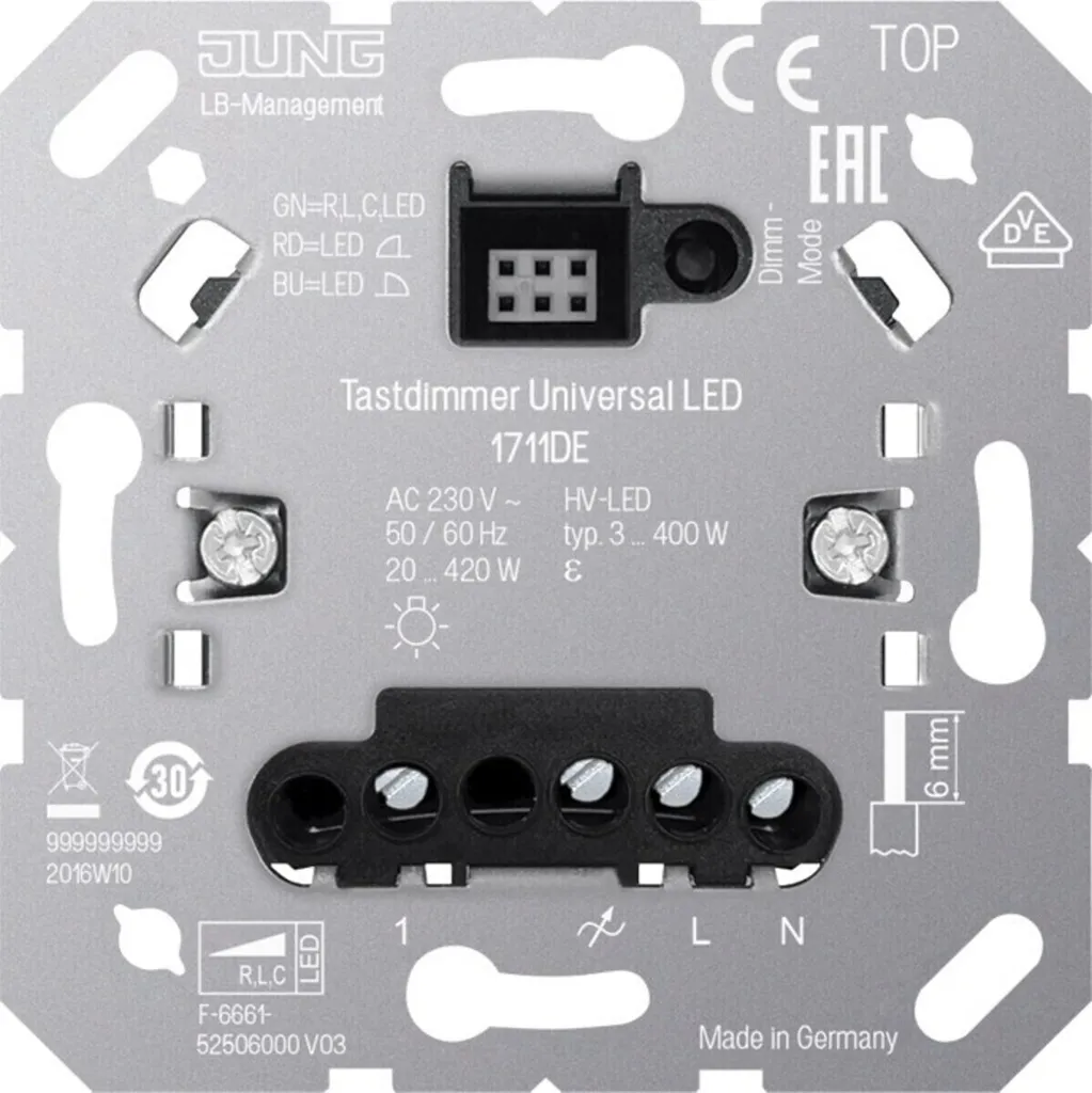 Variateur LED Tastdimmer 1711DE pour créer une ambiance douce dans le salon