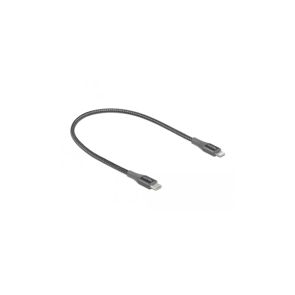 Câble DeLOCK 86630 Lightning vers USB-C 0,5 m Gris de Haute Qualité