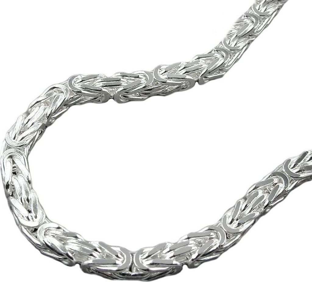 Armband 4mm Königskette vierkant glänzend Silber 925 19cm Produktbild 1