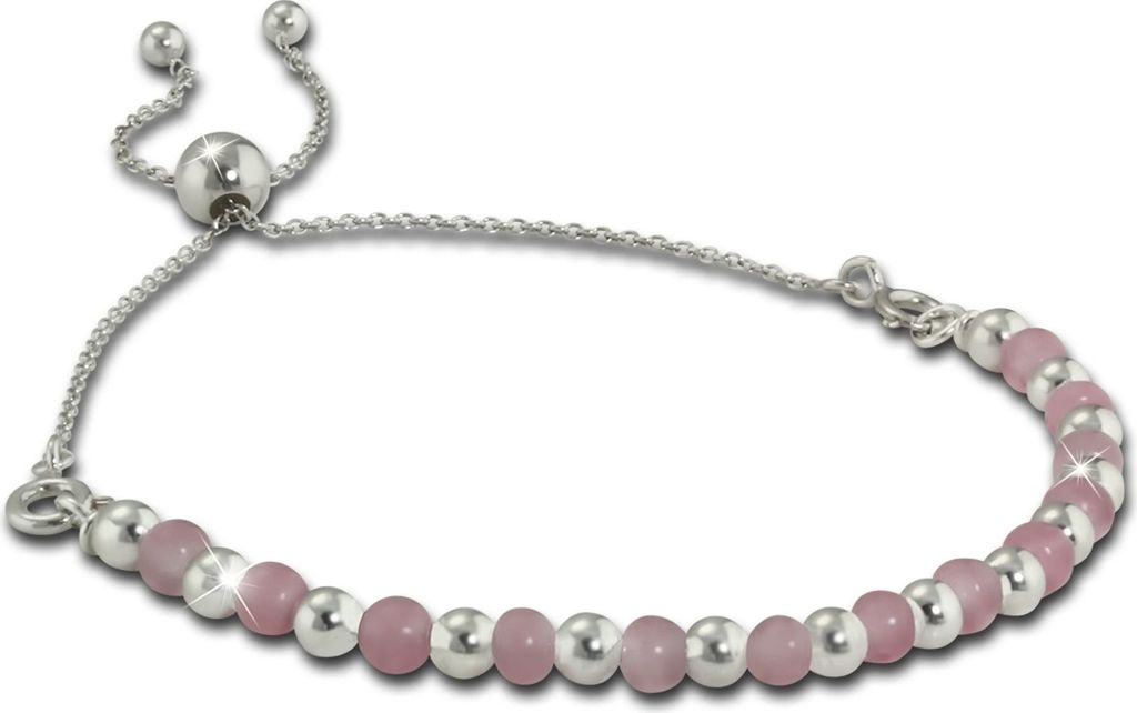Armäleon Armbänder rosa Kugeln Armschmuck 925 Sterling Silber Damen ARS002A