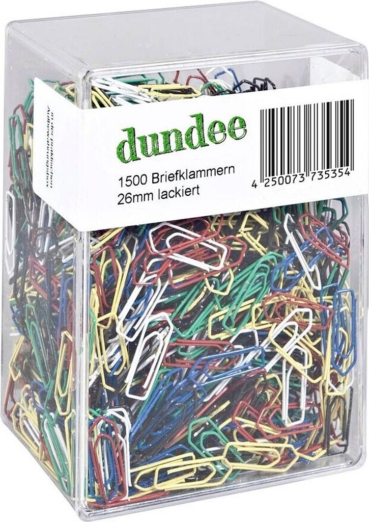dundee Büroklammern farbsortiert lackiert, 1.500 St.