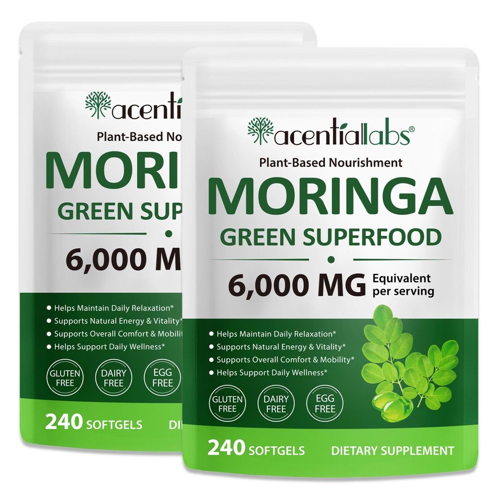 Moringa Blattpulver Softgels Kapseln  6000mg Hochdosiert Produktbild 