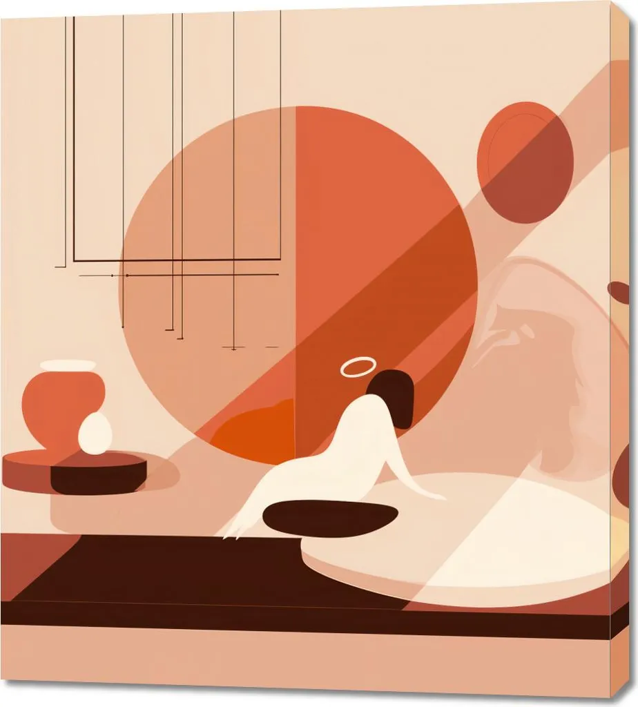 Quadro Moderno 90x100 Sole Astratto - Decorazione Murale Grande