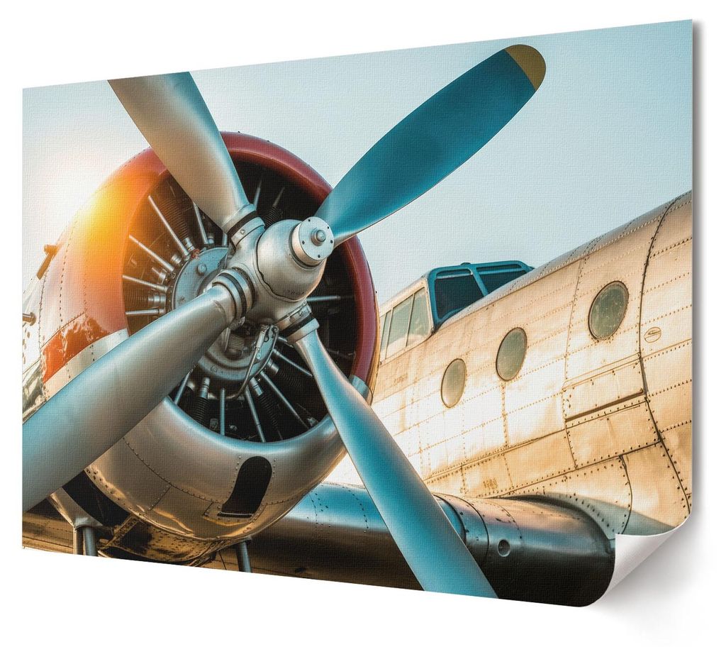Flugzeugdetails - Kunstdruck A4 - Illustration, Fotografie, Malerei- Wandbild für Wohnzimmer Schlafzimmer & Flur, Modernes Poster Wanddeko, Ungerahmt