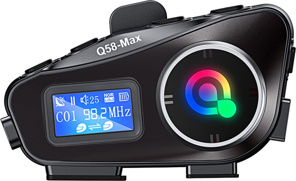 Q58 Max Kabelloses Motorrad-Intercom-Headset mit Geraeuschunterdrueckung fuer 2 Fahrer, die gleichzeitig innerhalb von 500 m sprechen
