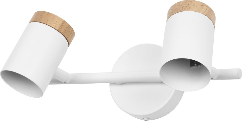 OSRAM LED Spot Stamp Deckenleuchte 2xGU10 Weißes Holz, Doppelstrahler 230V, Verstellbare Spots für Flur & Eingang