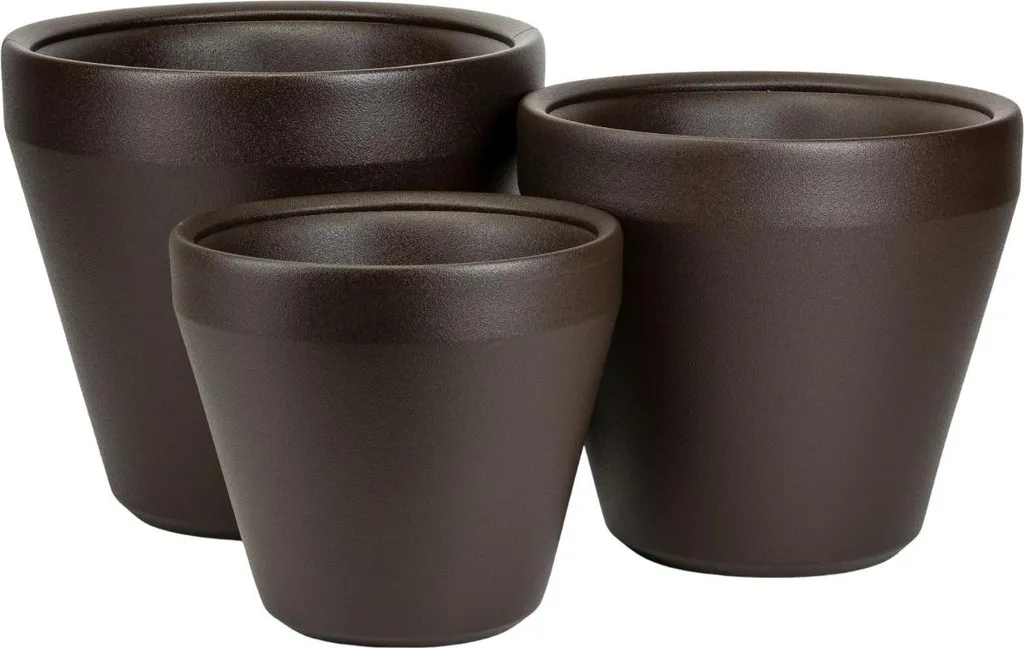 Bac à fleurs décoratif marron HowHomely - Cache-pot grand format 55cm - 11