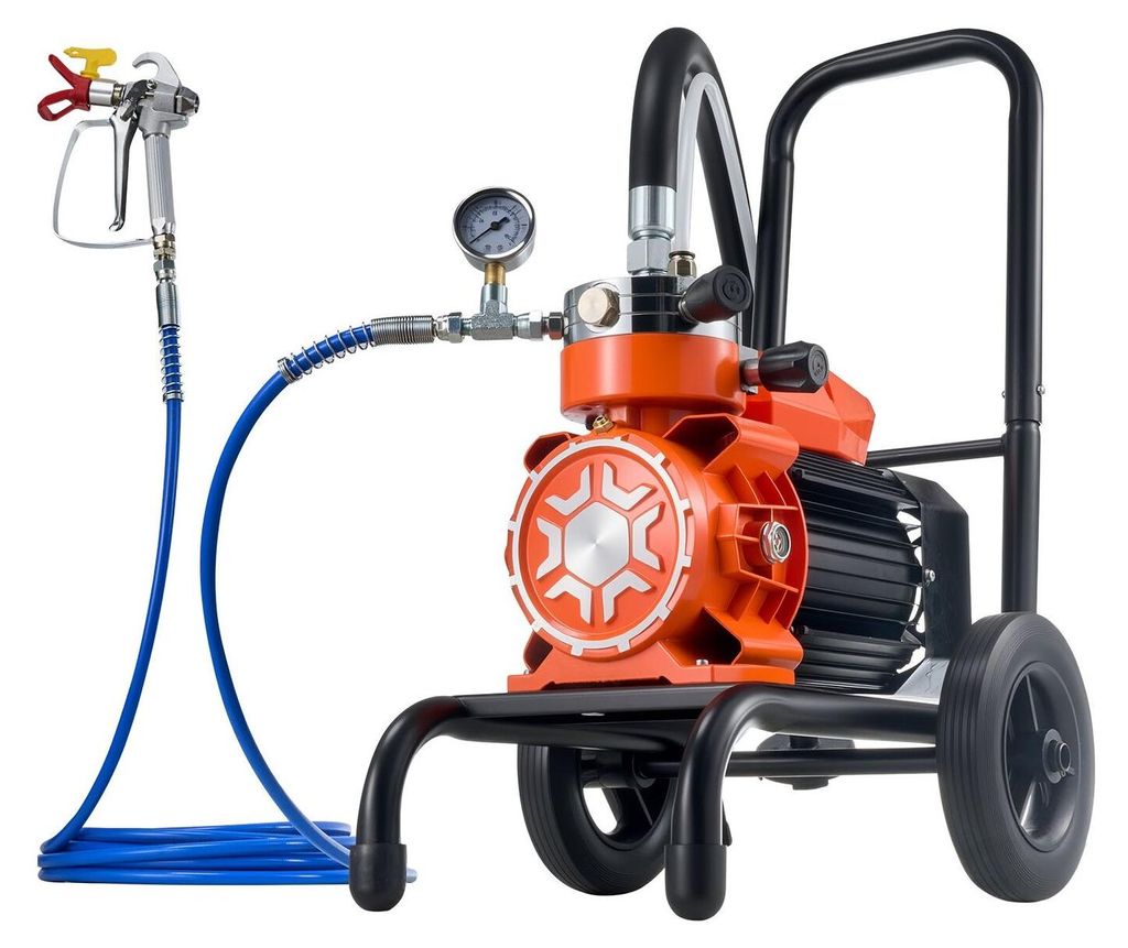 Membran-Airless-Farbspritzgerät, leistungsstarkes 900-W-Airless-Farbspritzgerät auf Rollwagen, 2200 psi Hochdruck, inklusive Verlängerungsstange...