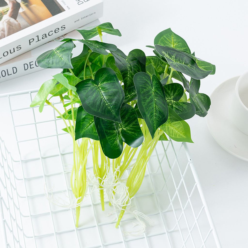 künstliche Pflanze lebendiges Aussehen nicht mit dem Faux Seidentuch Simulation grüne Blätter Fischtank Dekoration Fotografie Requisite