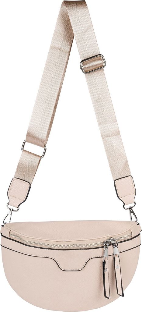 styleBREAKER Damen Umhängetasche in Halbmond Form, abnehmbarer verstellbarer Schultergurt, Einfarbige Handtasche 02012380