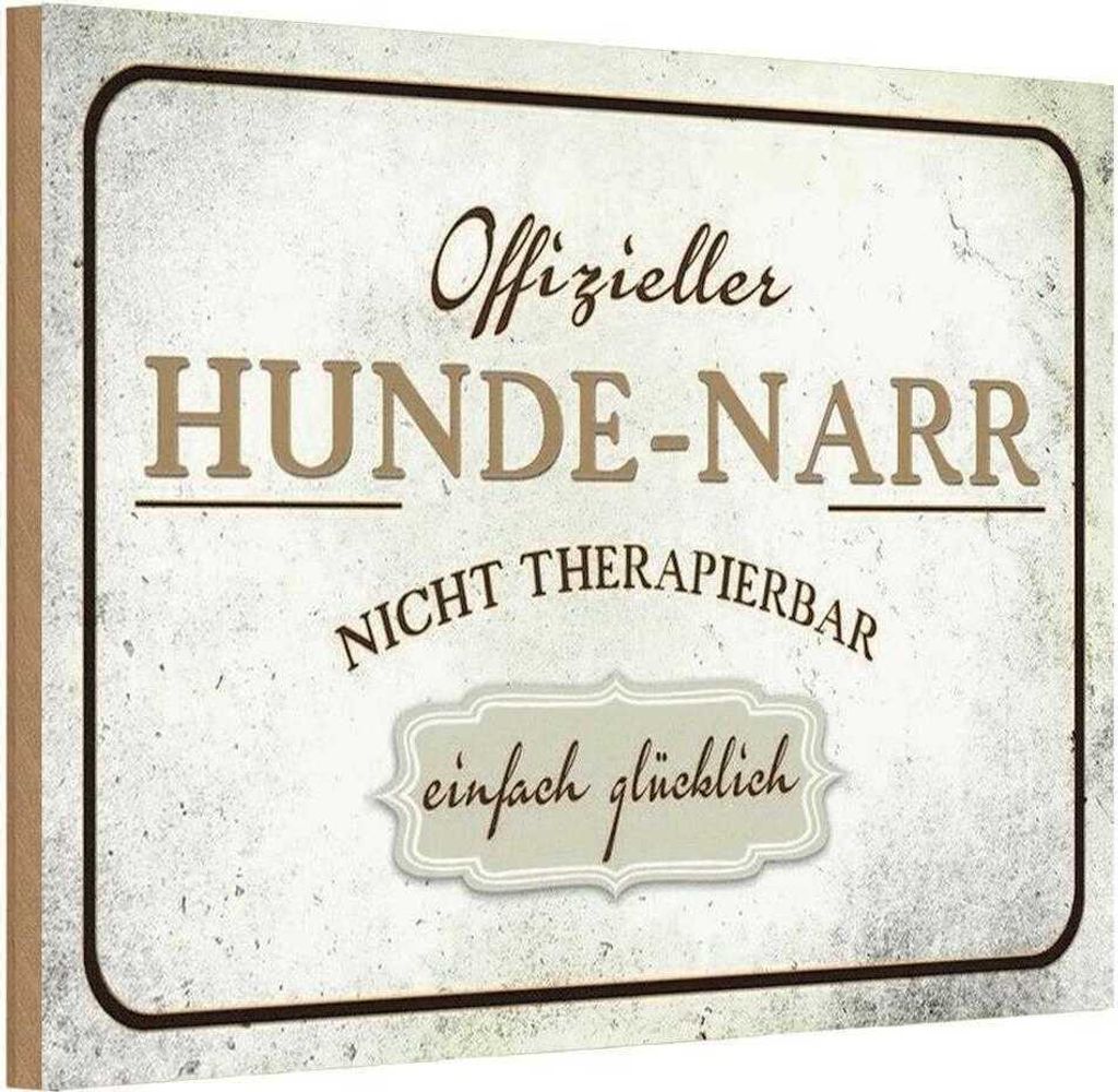vianmo Holzschild 12x18 cm Hunde-Narr nicht therapierbar Tier Haustier