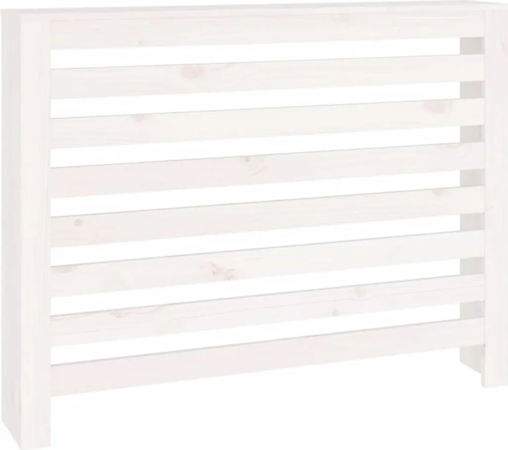 vidaXL Copritermosifone Bianco 108,5 cm in Legno Massello di Pino