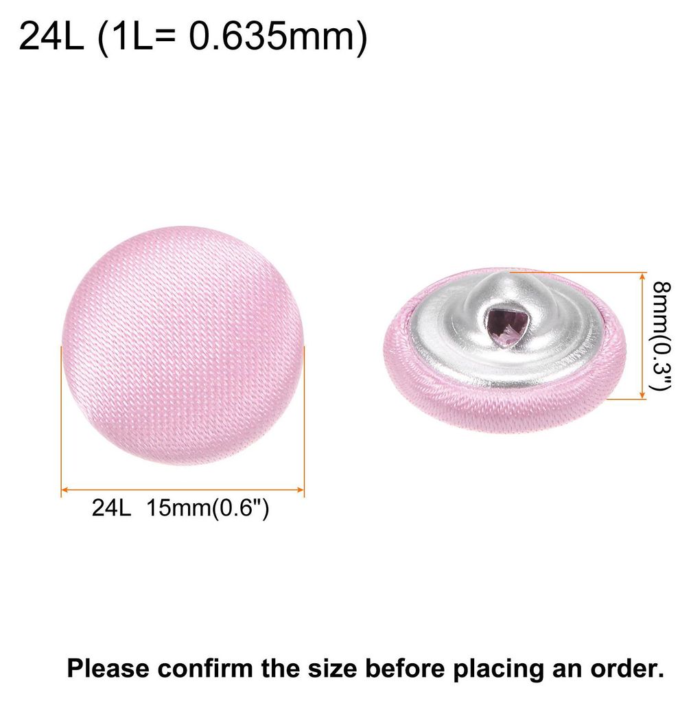 10 Stš¹ck Kn?pfe Rosa mit Stoffbezogene 15 mm N?hkn?pfe Rund Stoffš¹berzug Knopf ?senkn?pfe fš¹r Mantel Hosen Anzš¹ge Kleider Blusen Kleide...